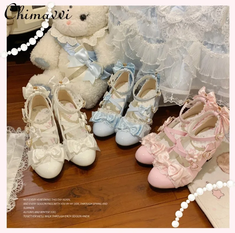 2026 Spring Autumn New Sweet Lolita Bow Pointed-toe High Heels Exquisitely Crafted Cute Girls Lace Princess Mary Janes for Women
2026 Spring Autumn New Sweet Lolita Bow Pointed-toe High Heels Exquisitely Crafted Cute Girls Lace Princess Mary Janes for Women