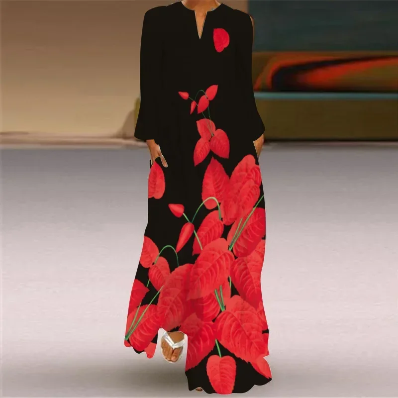 Plus Size Ladies Autumn Long Dress Women Black Long Sleeve Loose Elegant Dresses Party Face Print Vintage Maxi Dress For Women
Plus Size Ladies Autumn Long Dress Women Black Long Sleeve Loose Elegant Dresses Party Face Print Vintage Maxi Dress For Women