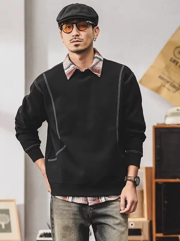 Loose Fit Men's Crew Ne Sweatirt Casual Comfortable Long Sve Organic Cotton Bla Heavyweight Retro American Sle
Loose Fit Men's Crew Ne Sweatirt Casual Comfortable Long Sve Organic Cotton Bla Heavyweight Retro American Sle