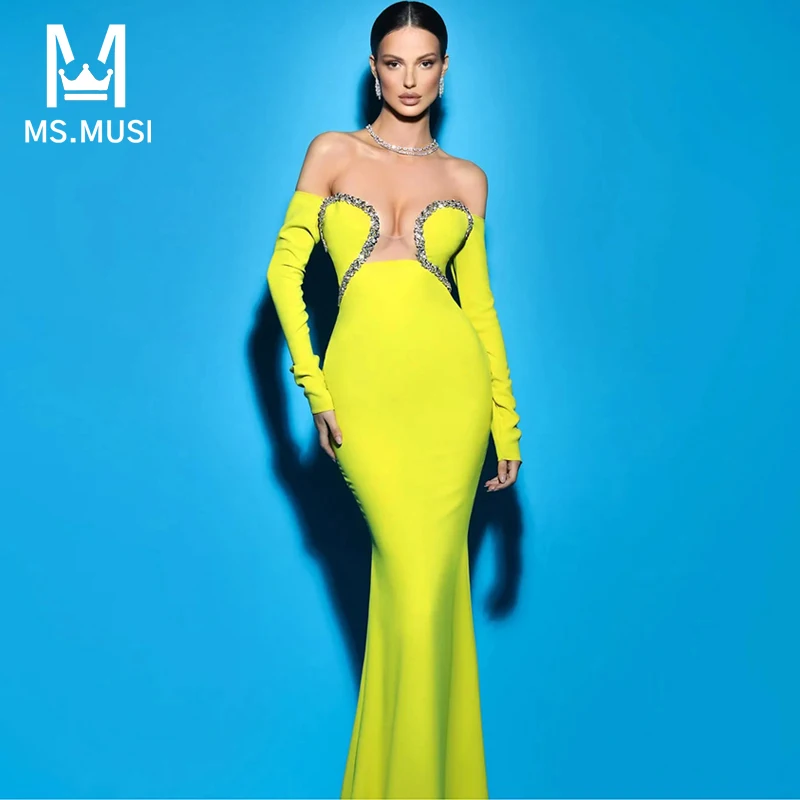 MSMUSI 2024 New Fashion Women Sexy Off The Shoulder Diamond Crystal Sequins Bandage Backless Bodycon Party Club Maxi Dress Gown
MSMUSI 2024 New Fashion Women Sexy Off The Shoulder Diamond Crystal Sequins Bandage Backless Bodycon Party Club Maxi Dress Gown