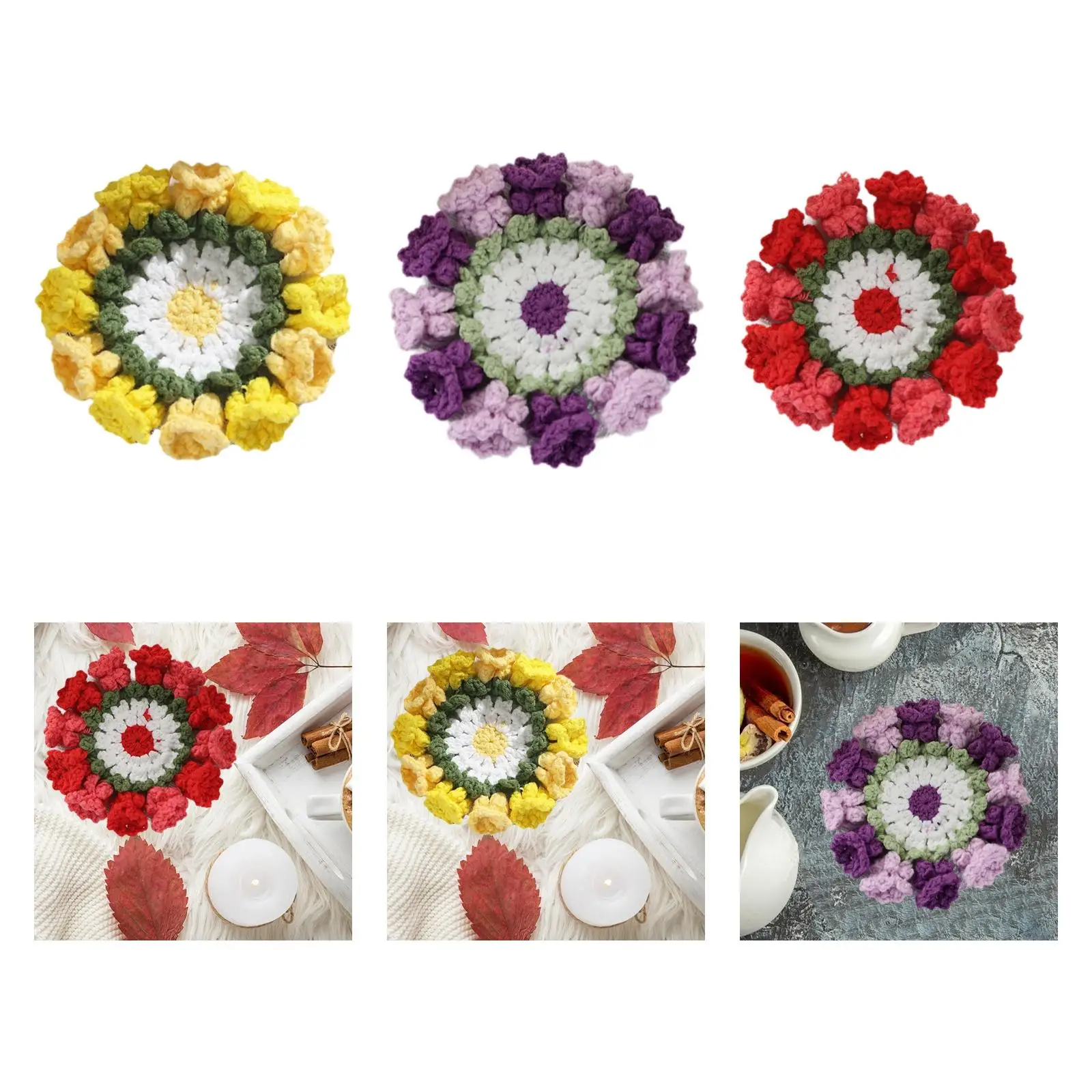 Crochet Coaster Cute Heat Resistant Pad Reusable Decorative Flower Coaster for Kitchen Countertop Living Room Dining Table Decor
Crochet Coaster Cute Heat Resistant Pad Reusable Decorative Flower Coaster for Kitchen Countertop Living Room Dining Table Decor