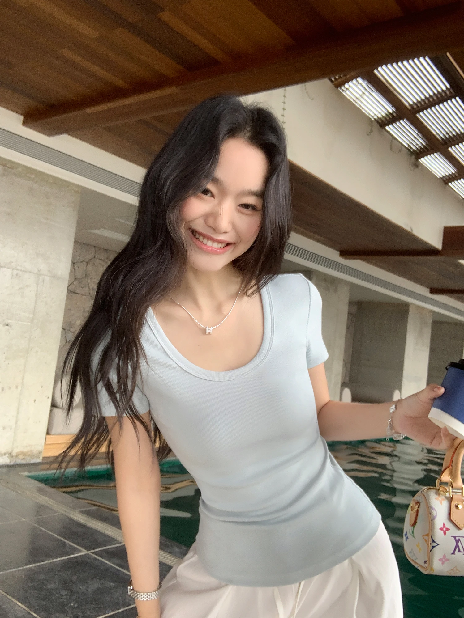 Pusumede Basic Style Women's T-Shirt Short Sleeve U-Neck Slim Fit Cotton Blend Elastic Fiber Summer Casual Fashion Top
Pusumede Basic Style Women's T-Shirt Short Sleeve U-Neck Slim Fit Cotton Blend Elastic Fiber Summer Casual Fashion Top
