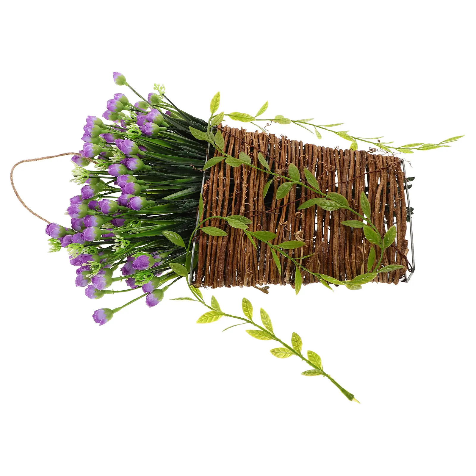 Front Door Hanging Basket Woven Wicker Plant Basket Purple Artificial Flower Vine Arrangement Spring Summer Door Wreath Indoor
Front Door Hanging Basket Woven Wicker Plant Basket Purple Artificial Flower Vine Arrangement Spring Summer Door Wreath Indoor