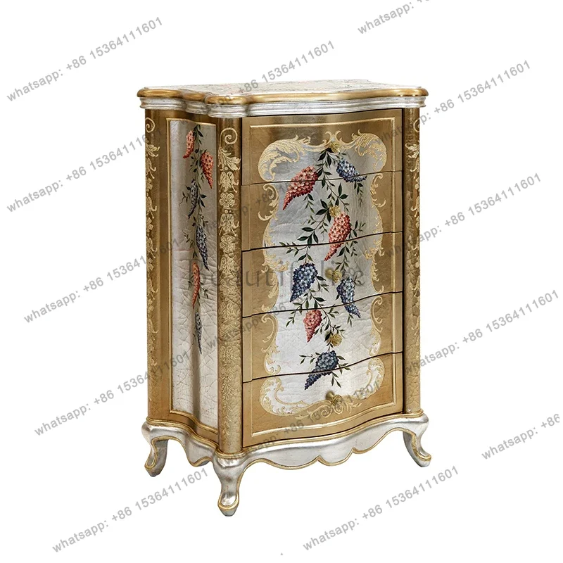 Retro chest of drawers Solid wood household five-bucket French classical decorative locker
Retro chest of drawers Solid wood household five-bucket French classical decorative locker