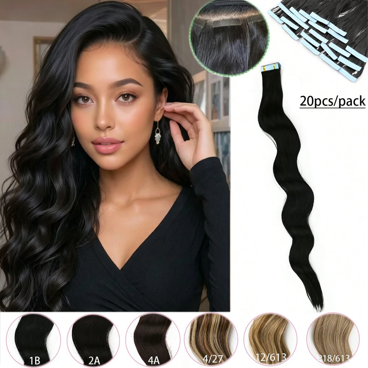 20Pcs Tape In Hair Extensions Body Wave Synthetic Hair 24inch Pre curled Natural Curling Hair Extensions
20Pcs Tape In Hair Extensions Body Wave Synthetic Hair 24inch Pre curled Natural Curling Hair Extensions
