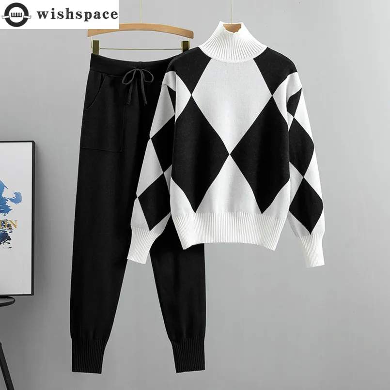 Fashion Suit Women's Autumn and Winter New Knitted Plaid Sweater Casual Pants Elegant Women's Two-piece Set
Fashion Suit Women's Autumn and Winter New Knitted Plaid Sweater Casual Pants Elegant Women's Two-piece Set