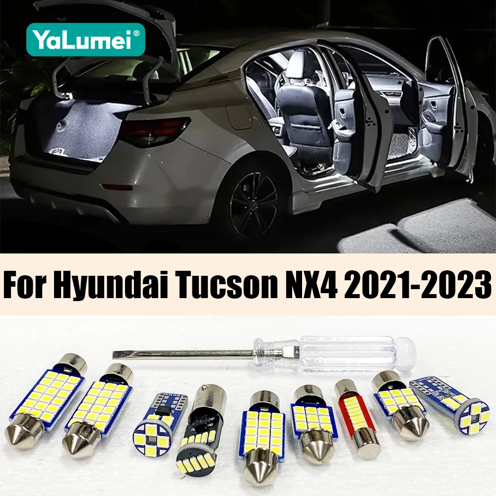For Hyundai Tucson NX4 2021 2022 2023 Hybrid N Line Car LED Bulbs Interior Dome Reading Lamp Glove Box Trunk Light Accessories
For Hyundai Tucson NX4 2021 2022 2023 Hybrid N Line Car LED Bulbs Interior Dome Reading Lamp Glove Box Trunk Light Accessories
