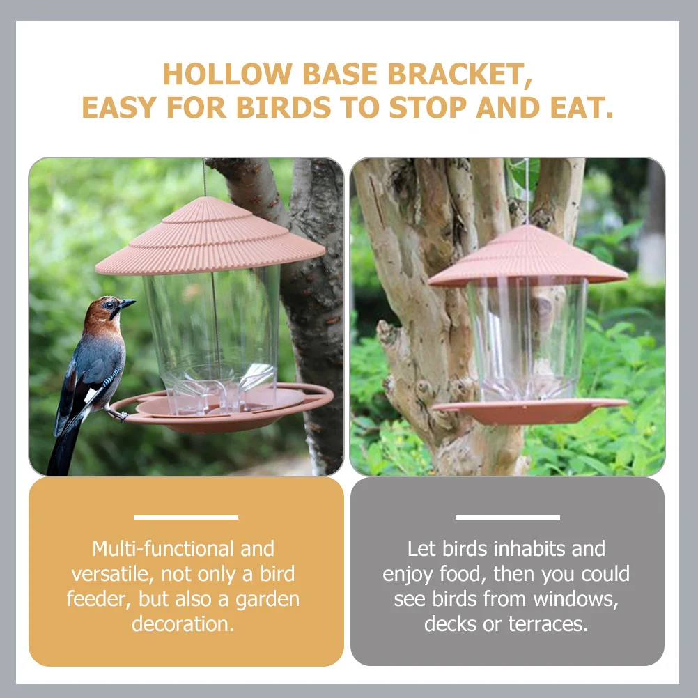 Waterproof Hanging Bird Feeder ABS Material Outdoor Wild Bird Feeder with Inclined Roof for Garden Patio Backyard Decoration
Waterproof Hanging Bird Feeder ABS Material Outdoor Wild Bird Feeder with Inclined Roof for Garden Patio Backyard Decoration