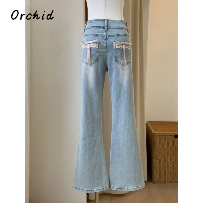 2025 Spring Sexy Harajuku Style Bow Jeans Women's Casual Lace Mop Full Length Pants Y2K Sweet Street Baggy Denim Trouser
2025 Spring Sexy Harajuku Style Bow Jeans Women's Casual Lace Mop Full Length Pants Y2K Sweet Street Baggy Denim Trouser