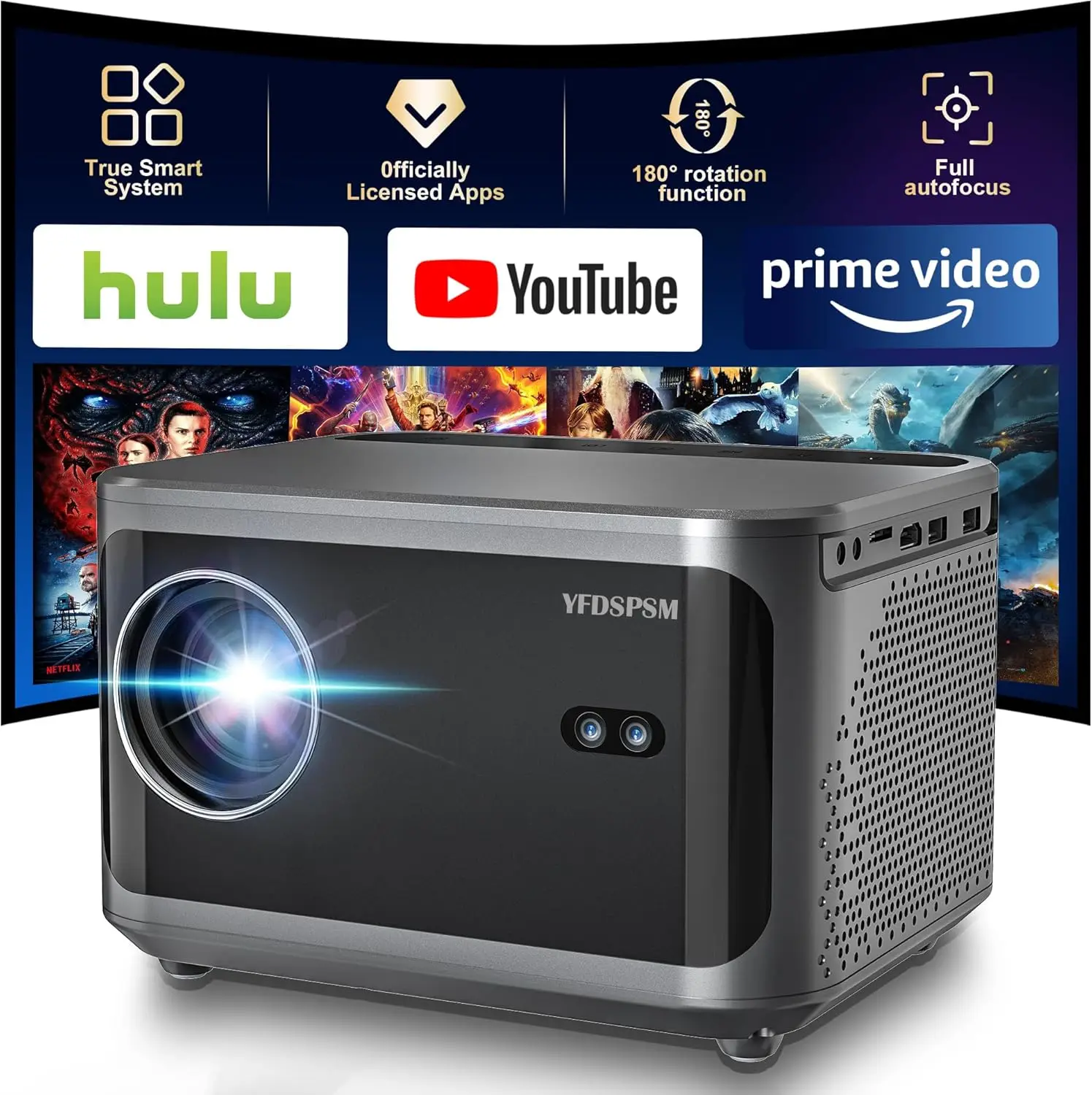 Native 1080P Projector with WiFi & Bluetooth, 4K Support Auto Focus & Keystone Portable Outdoor Video Projectors, Home Theater B
Native 1080P Projector with WiFi & Bluetooth, 4K Support Auto Focus & Keystone Portable Outdoor Video Projectors, Home Theater B