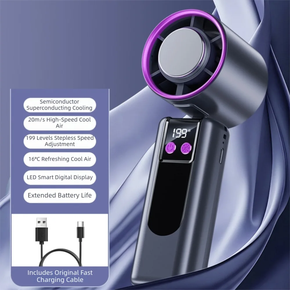 199 Gear Wind Handheld Fan High Speed Semiconductor Refrigeration Portable Cooling Fan Quiet Operation Powerful Airflow
199 Gear Wind Handheld Fan High Speed Semiconductor Refrigeration Portable Cooling Fan Quiet Operation Powerful Airflow