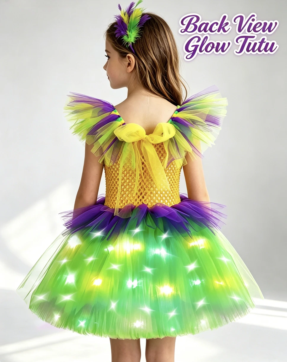 Girls Glowing Yellow LED Light Up Tutu Dress For Kids Masquerade Handmade Luminous Tulle Skirt Carnival Birthday Party Dresses
Girls Glowing Yellow LED Light Up Tutu Dress For Kids Masquerade Handmade Luminous Tulle Skirt Carnival Birthday Party Dresses