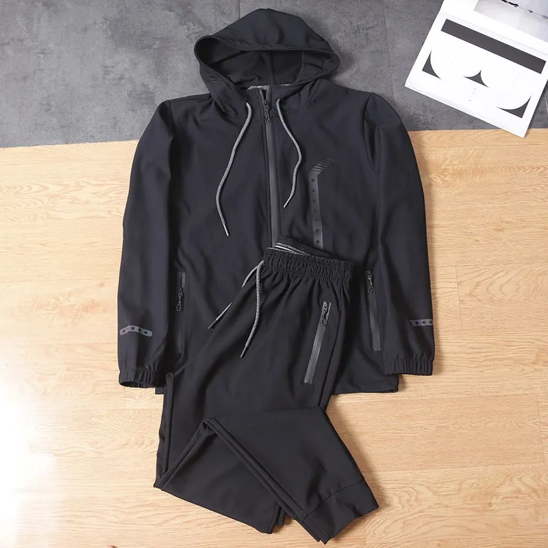 Men's Hooded Sportswear Set with Cosite Elastic Fabric Glowing Long Sve Sweatirt And Casual Pants for Autumn Season
Men's Hooded Sportswear Set with Cosite Elastic Fabric Glowing Long Sve Sweatirt And Casual Pants for Autumn Season