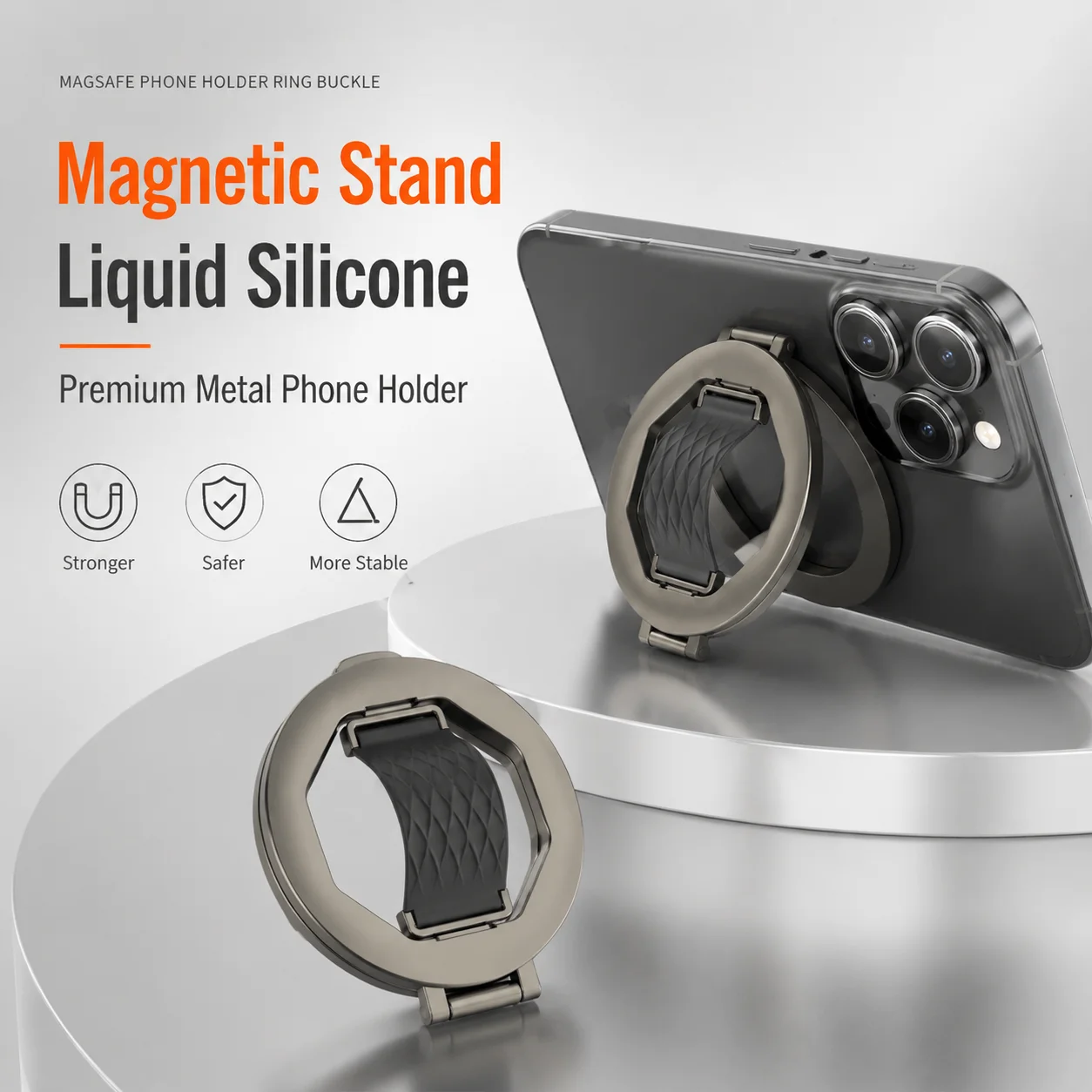 New MagSafe Magnetic Phone Ring Holder Stand 180° Foldable Metal Finger Grip Liquid Silicone Strap for IPhone 16 15 14 13 12
New MagSafe Magnetic Phone Ring Holder Stand 180° Foldable Metal Finger Grip Liquid Silicone Strap for IPhone 16 15 14 13 12