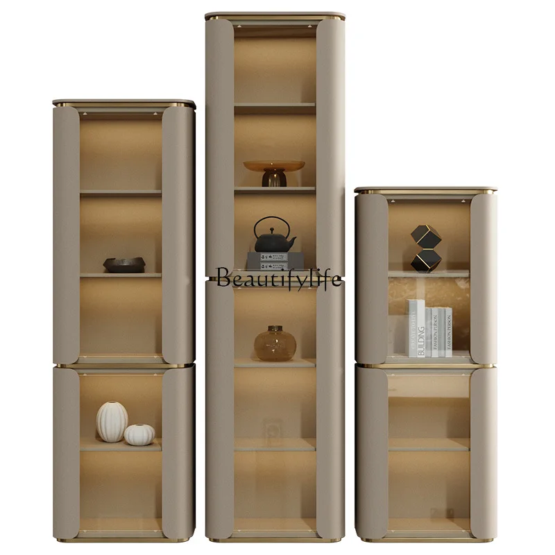 Italian minimalist wine cabinet floor-to-ceiling light luxury simple integrated glass display cabinet against the wall
Italian minimalist wine cabinet floor-to-ceiling light luxury simple integrated glass display cabinet against the wall
