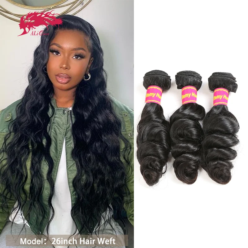 Ali Queen Hair Loose Wave Remy Brazilian Weave Human Hair Bundles 10-30inch Human Hair Weaving Wig Natural Color 1/3/4Pcs
Ali Queen Hair Loose Wave Remy Brazilian Weave Human Hair Bundles 10-30inch Human Hair Weaving Wig Natural Color 1/3/4Pcs