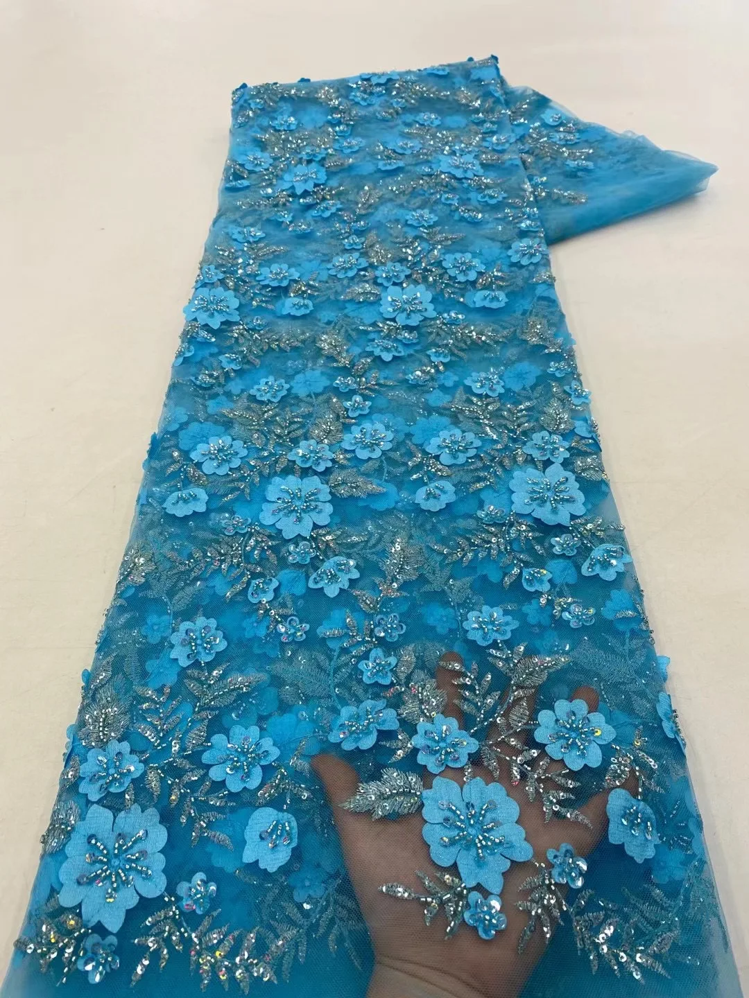2023 Luxury French Wedding Bridal Lace Fabric Handmade Embroidered 3D Flower Beaded Tulle Lace Fabric with Sequins VXZ5516
2023 Luxury French Wedding Bridal Lace Fabric Handmade Embroidered 3D Flower Beaded Tulle Lace Fabric with Sequins VXZ5516