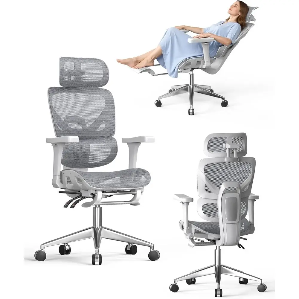 Ergonomic High-Back Mesh Office Chair with 350lbs Capacity, Lumbar Support, 3D Armrests, Footrest, PU Wheels for Comfortable Wor
Ergonomic High-Back Mesh Office Chair with 350lbs Capacity, Lumbar Support, 3D Armrests, Footrest, PU Wheels for Comfortable Wor