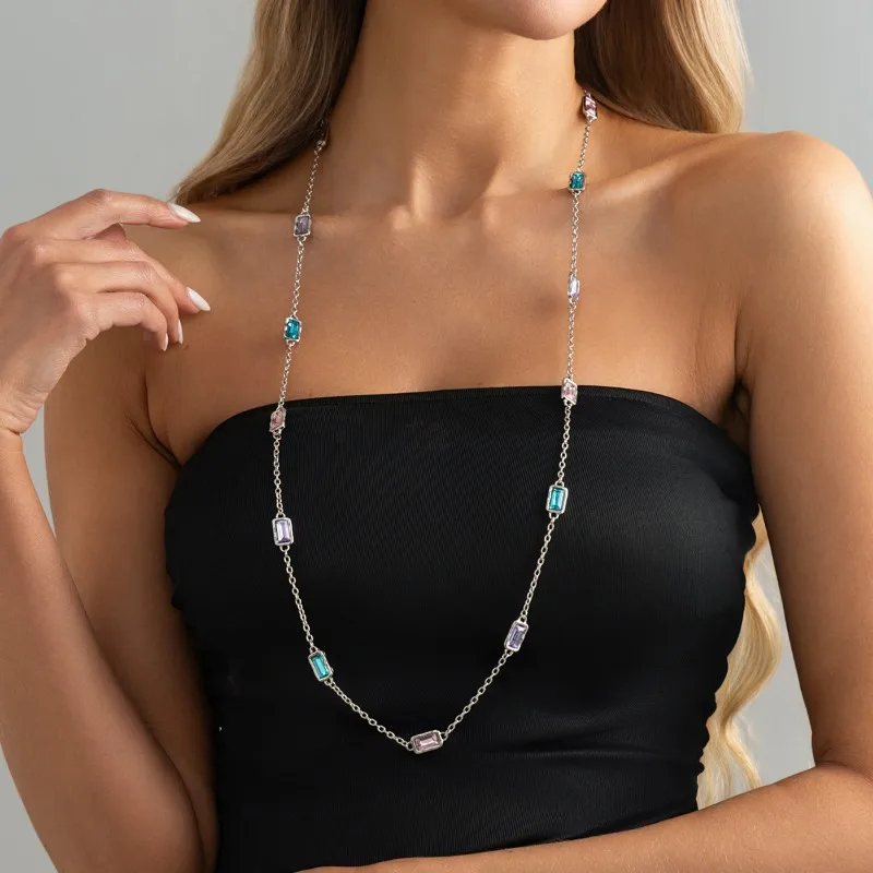 Cold ins wind geometric splicing necklace, design sense color acrylic stone cross necklace women
Cold ins wind geometric splicing necklace, design sense color acrylic stone cross necklace women