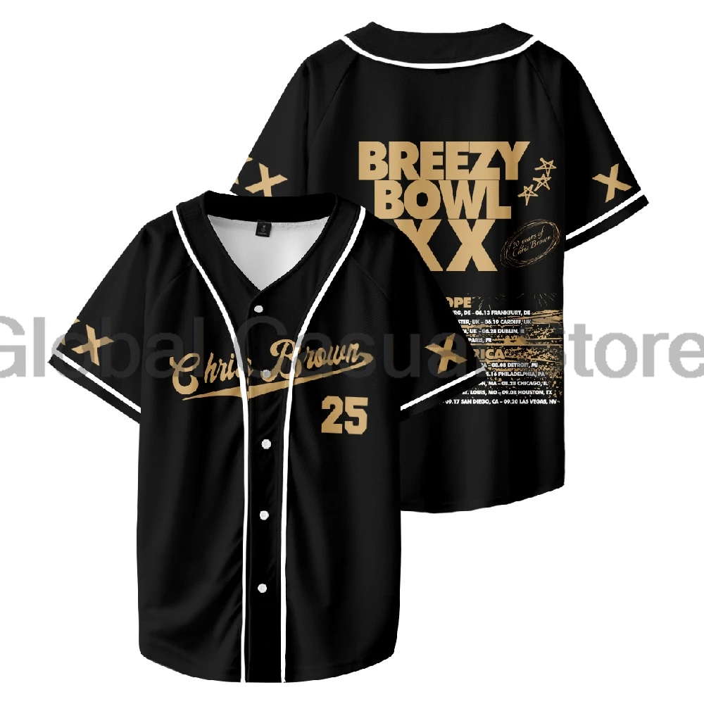 Крис Браун Breezy Bowl XX Tour 2025 Джерси Бейсбольная куртка Рубашки с короткими рукавами Футболка на пуговицах для женщин и мужчин Уличная одежда Топы
Крис Браун Breezy Bowl XX Tour 2025 Джерси Бейсбольная куртка Рубашки с короткими рукавами Футболка на пуговицах для женщин и мужчин Уличная одежда Топы