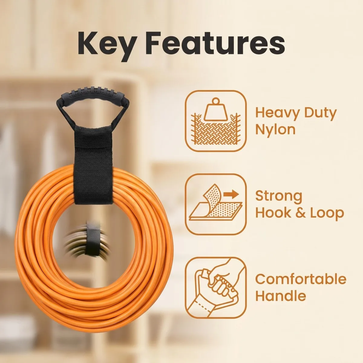 Multipurpose Extension Cord Storage Strap With Handle Heavy Duty Organizer For Garage RV Boat Wire Cable Household Outdoor Gear
Multipurpose Extension Cord Storage Strap With Handle Heavy Duty Organizer For Garage RV Boat Wire Cable Household Outdoor Gear