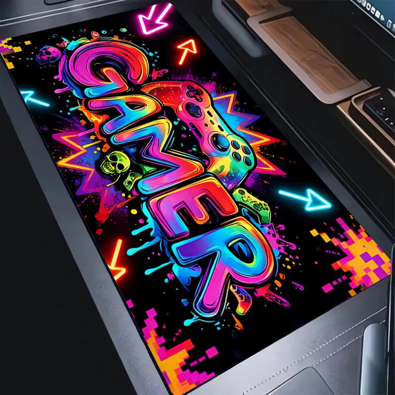 Mouse Pad Design Non-Slip Desk Mat PC Gaming Accessories Stitched Edges For Home And Gamer Mousepad Gamepad Pattern Keyboard Pad