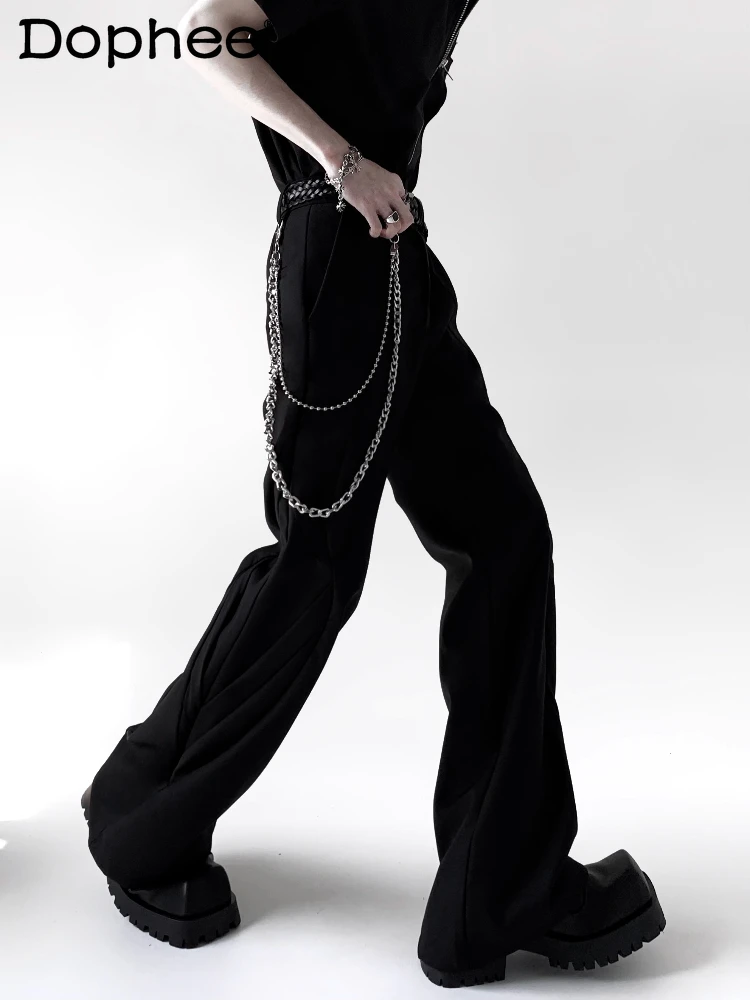 Fashion Micro Flared Pants Men's 2025 Spring Summer New High-end Trendy Pants Male Chain Accessories Handsome Versatile Trousers
Fashion Micro Flared Pants Men's 2025 Spring Summer New High-end Trendy Pants Male Chain Accessories Handsome Versatile Trousers
