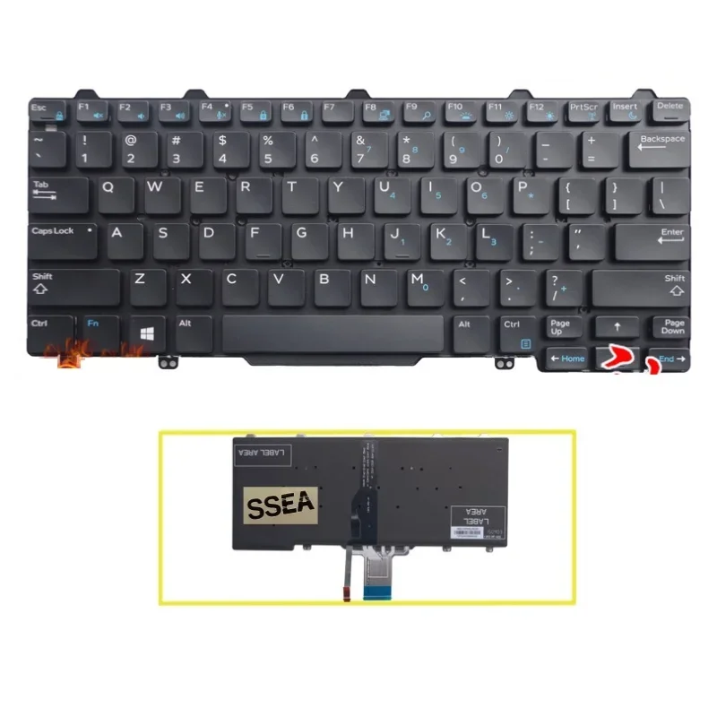 Новая английская клавиатура US для Dell Latitude E7250 7250, Клавиатура кабель задней подсветки 4,3 см без рамки
Новая английская клавиатура US для Dell Latitude E7250 7250, Клавиатура кабель задней подсветки 4,3 см без рамки