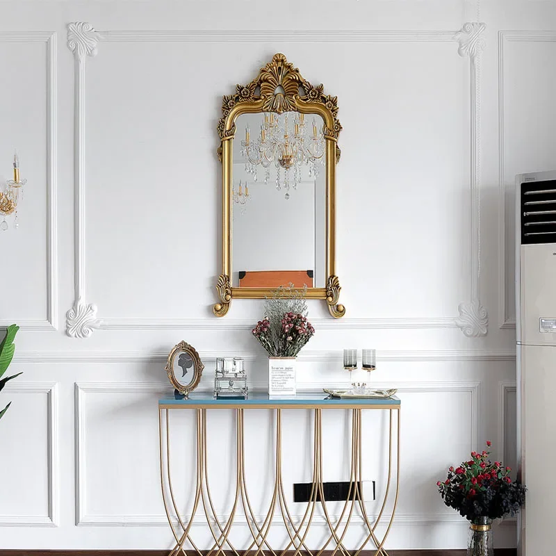 European retro makeup mirror carved bedroom court style bathroom mirror living room entrance wall hanging decorative mirror
European retro makeup mirror carved bedroom court style bathroom mirror living room entrance wall hanging decorative mirror