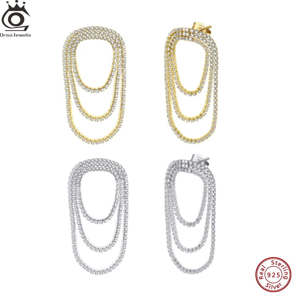 ORSA JEWELS Brilliant 925 Sterling Silver Layered Zirconia Drop Earrings Trendy Statement Shiny Dangle Earrings Jewelry SE413
ORSA JEWELS Brilliant 925 Sterling Silver Layered Zirconia Drop Earrings Trendy Statement Shiny Dangle Earrings Jewelry SE413