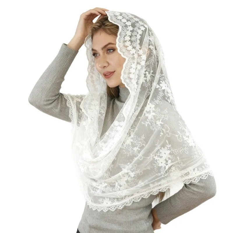 Женская вуаль-мантилья для свадьбы, мусульманское покрытие головы, белая кружевная вуаль цвета слоновой кости для церкви, католическая вуаль, круглый шарф, шаль
Женская вуаль-мантилья для свадьбы, мусульманское покрытие головы, белая кружевная вуаль цвета слоновой кости для церкви, католическая вуаль, круглый шарф, шаль