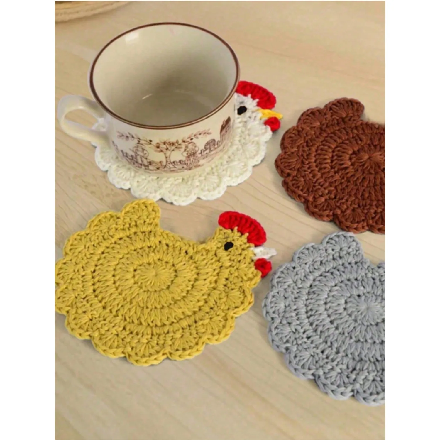 1pc Handmade Crochet Cartoon Chick Cup Mat, Heat Insulation Pad, Anti-Scald Coffee/Beverage/Tea Cup Coaster, Cute Office Desk Accessory, Home Decor
1pc Handmade Crochet Cartoon Chick Cup Mat, Heat Insulation Pad, Anti-Scald Coffee/Beverage/Tea Cup Coaster, Cute Office Desk Accessory, Home Decor