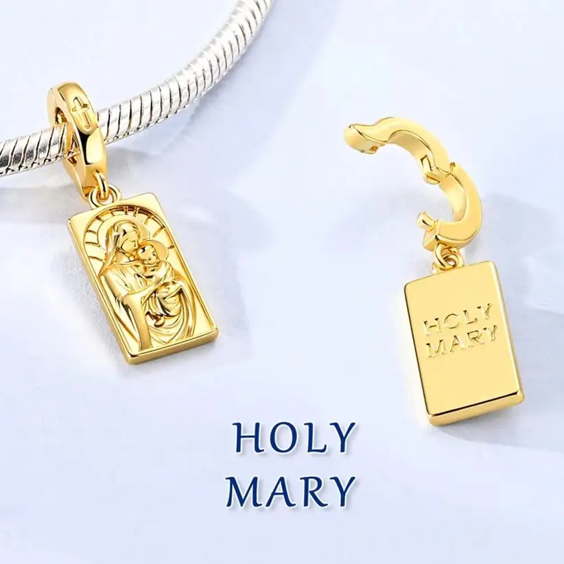 Original 925 Sterling Silver Charm For Woman Golden Madonna Holds Child Fit Bracelet Necklace Diy Fine Jewelry
Original 925 Sterling Silver Charm For Woman Golden Madonna Holds Child Fit Bracelet Necklace Diy Fine Jewelry