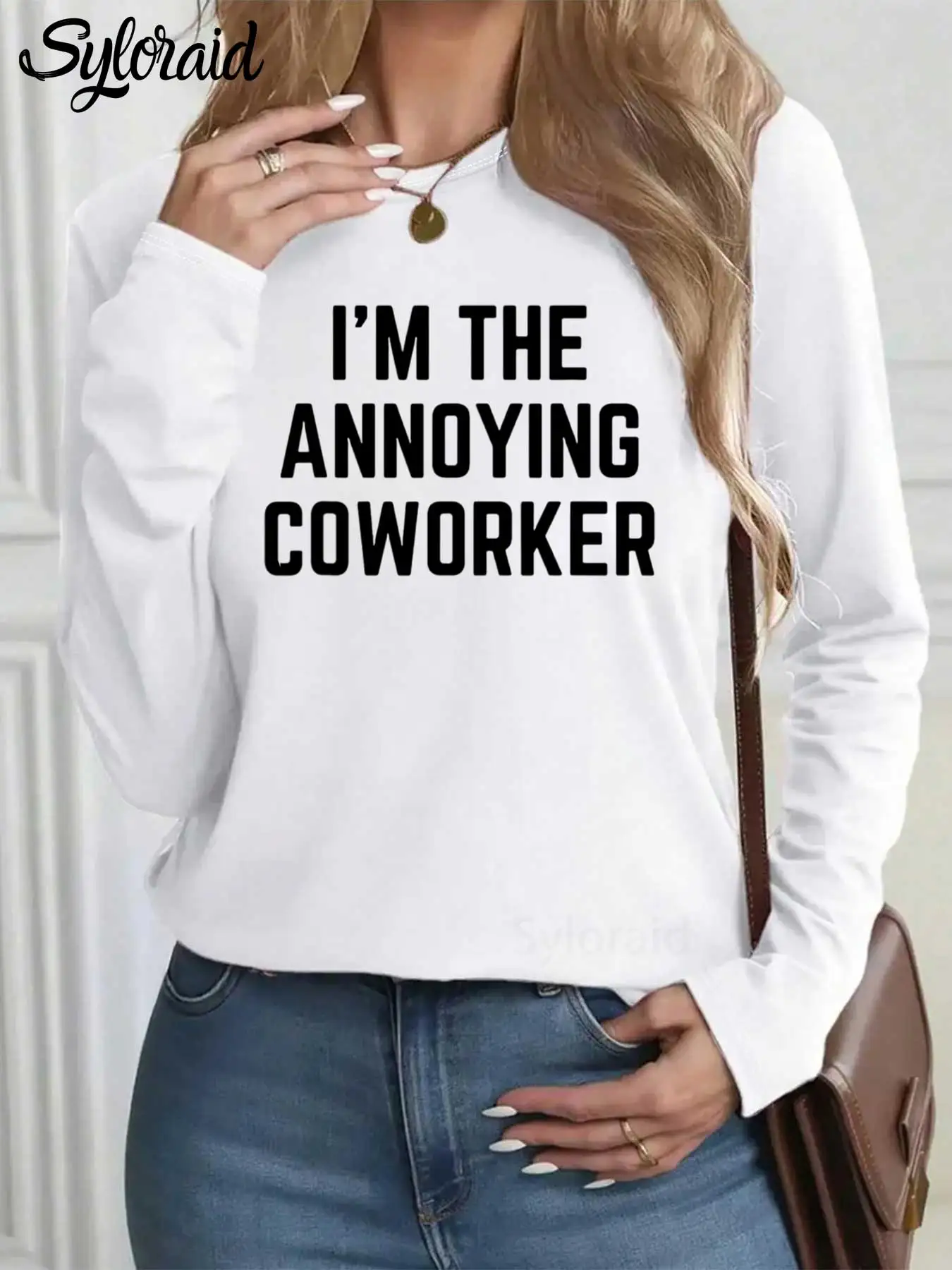 Women's Long Sleeve T Shirt Funny Office Joke T Shirt I'm The Annoying Coworker Shirt Fashion Round Neck Casual Top
Women's Long Sleeve T Shirt Funny Office Joke T Shirt I'm The Annoying Coworker Shirt Fashion Round Neck Casual Top