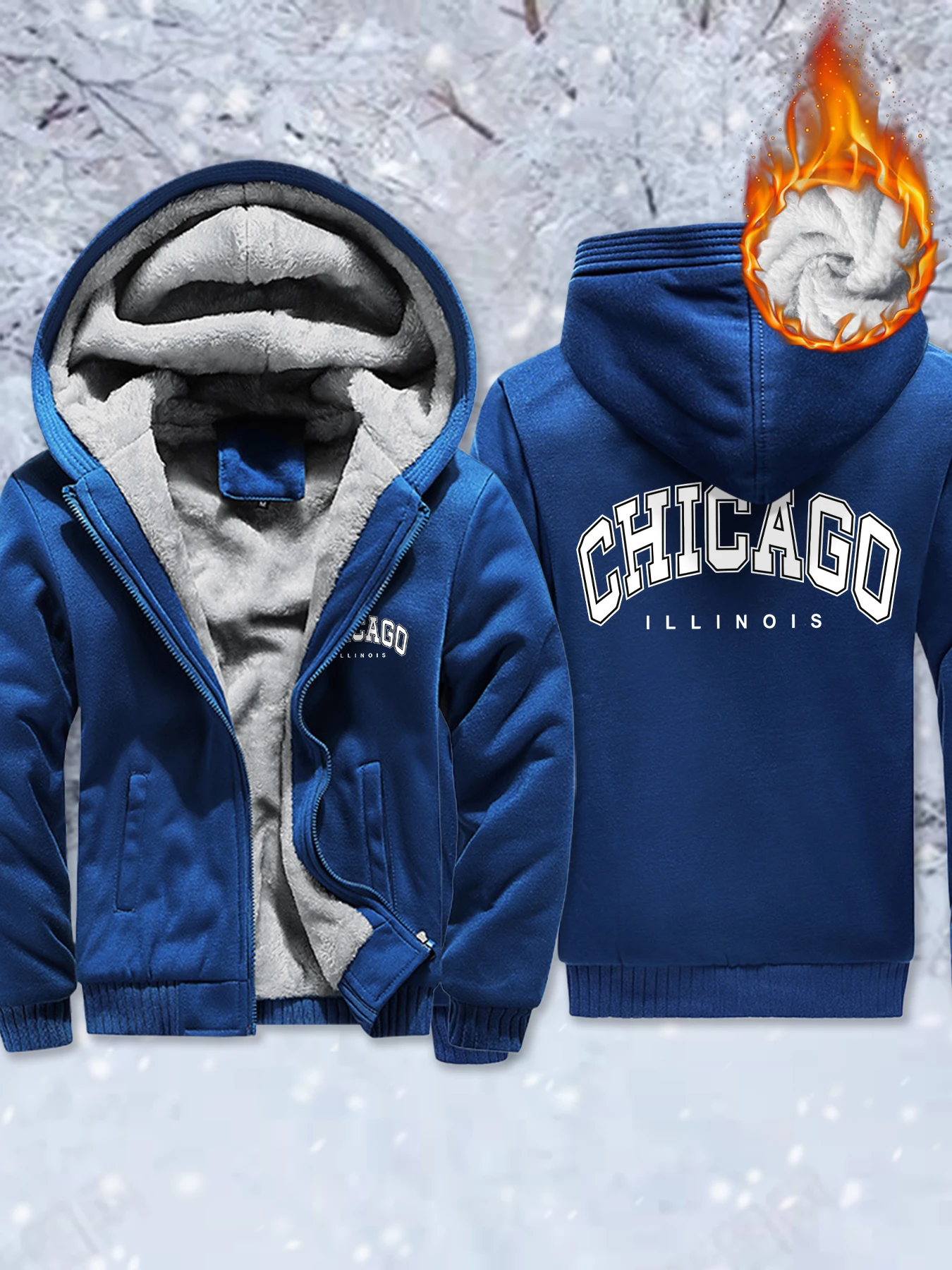 Chicago Letter Logo Print Men'S Fashion Fleece Jackets Basics Winter Coat Warm Thicken Hoodie Comfy Zipper Sportswear Loose Top
Chicago Letter Logo Print Men'S Fashion Fleece Jackets Basics Winter Coat Warm Thicken Hoodie Comfy Zipper Sportswear Loose Top