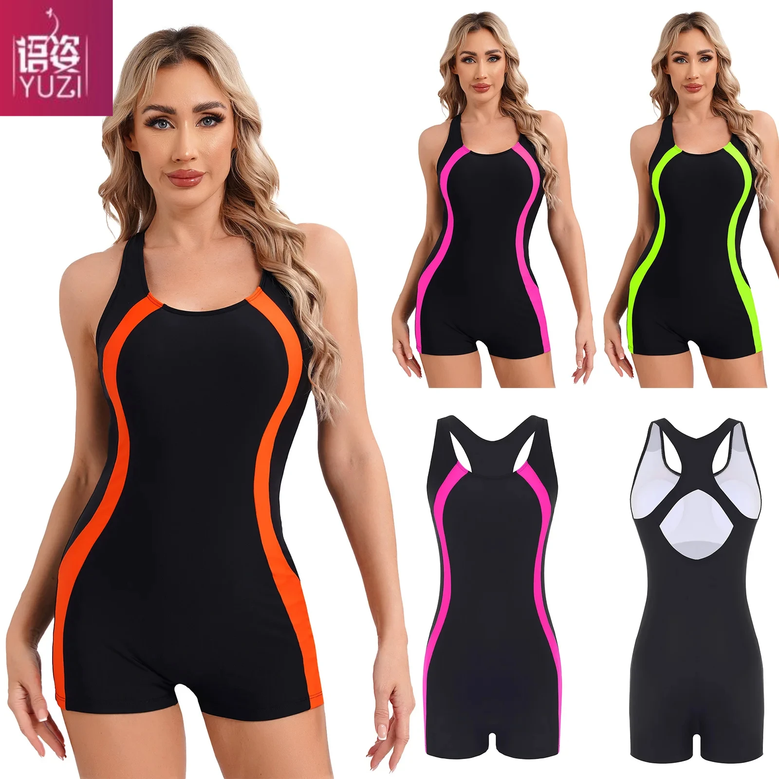 Women Sleeveless Boyleg Athletic Swimsuit One Piece Racerback Modest Swimwear Padded Water Sport Jumpsuit Beach Surfing
Women Sleeveless Boyleg Athletic Swimsuit One Piece Racerback Modest Swimwear Padded Water Sport Jumpsuit Beach Surfing