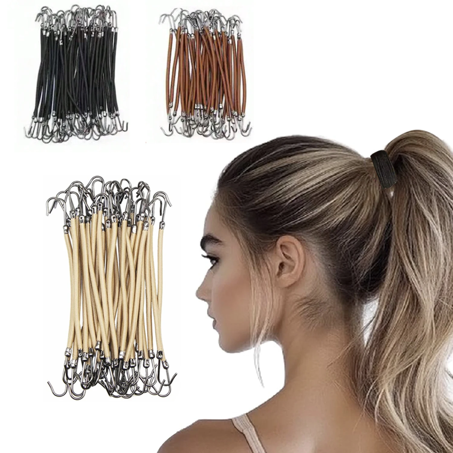 30/15PC Ponytail Rubber Elastic Hook Hair Bands For Women Gum Hooks Hair Accessories Hair Ties Styling Tools Holder Bungee Bands
30/15PC Ponytail Rubber Elastic Hook Hair Bands For Women Gum Hooks Hair Accessories Hair Ties Styling Tools Holder Bungee Bands