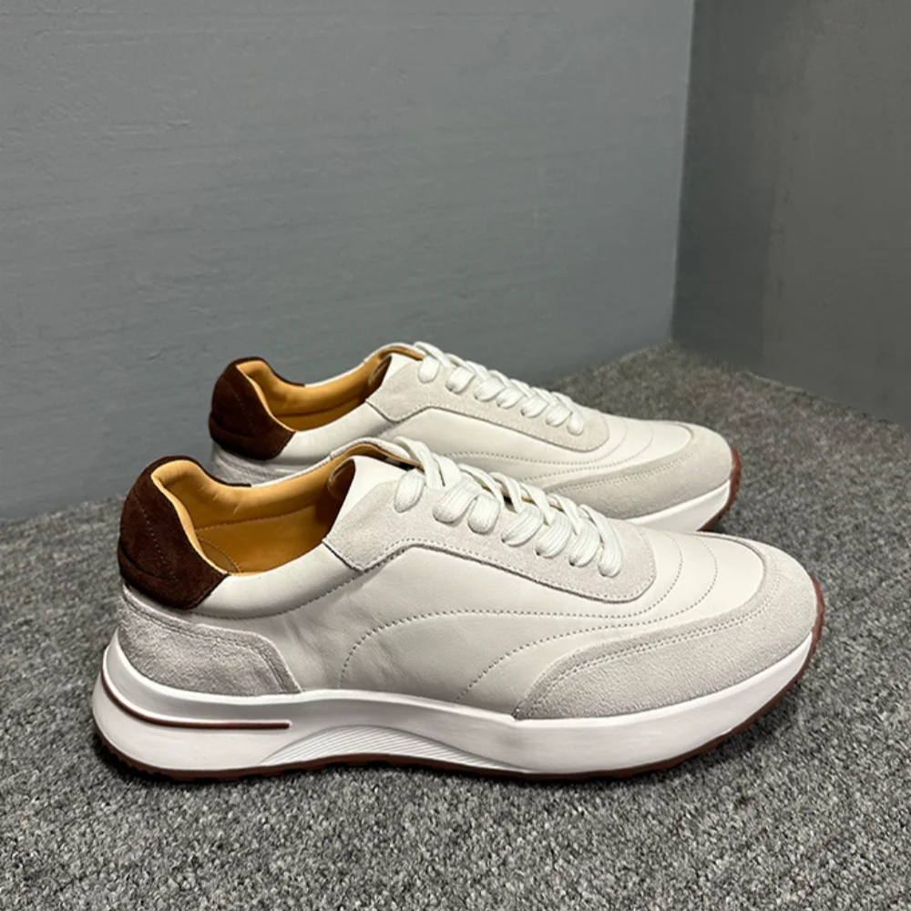 Dezen Men's Full-Grain Leather Shoes White Thick Sole Soft Surface Sport Casual Board Shoes Bai Ta Style
Dezen Men's Full-Grain Leather Shoes White Thick Sole Soft Surface Sport Casual Board Shoes Bai Ta Style
