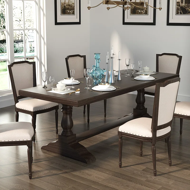 All solid wood retro light luxury dining table and chairs modern simple living room home long
All solid wood retro light luxury dining table and chairs modern simple living room home long