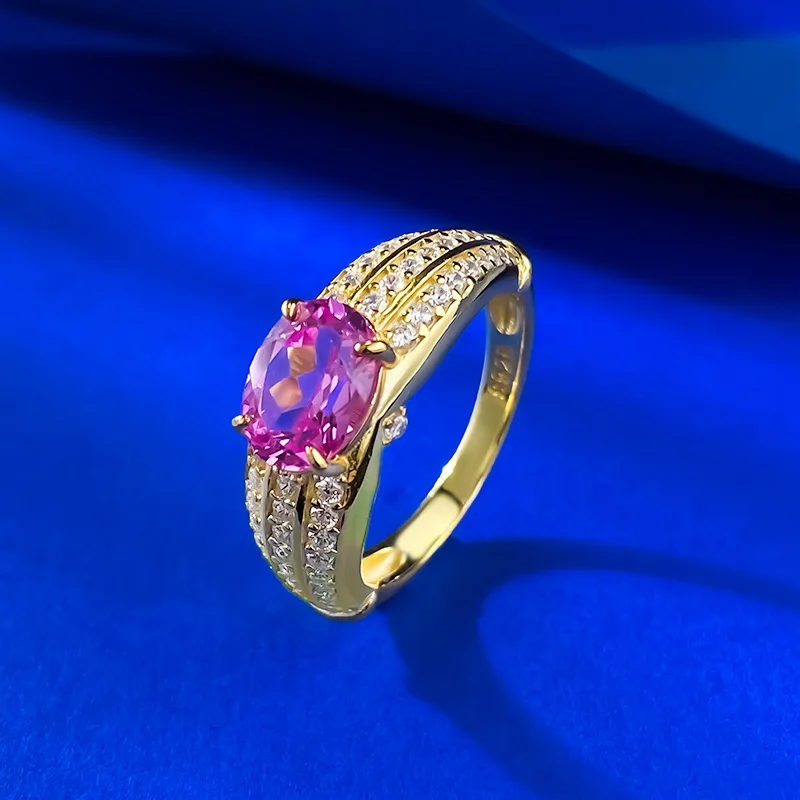 S925 Silver Ring 6 * 8mm Oval Pink Zircon Three Rows Full Set Retro Light Luxury Jewelry for Women
S925 Silver Ring 6 * 8mm Oval Pink Zircon Three Rows Full Set Retro Light Luxury Jewelry for Women