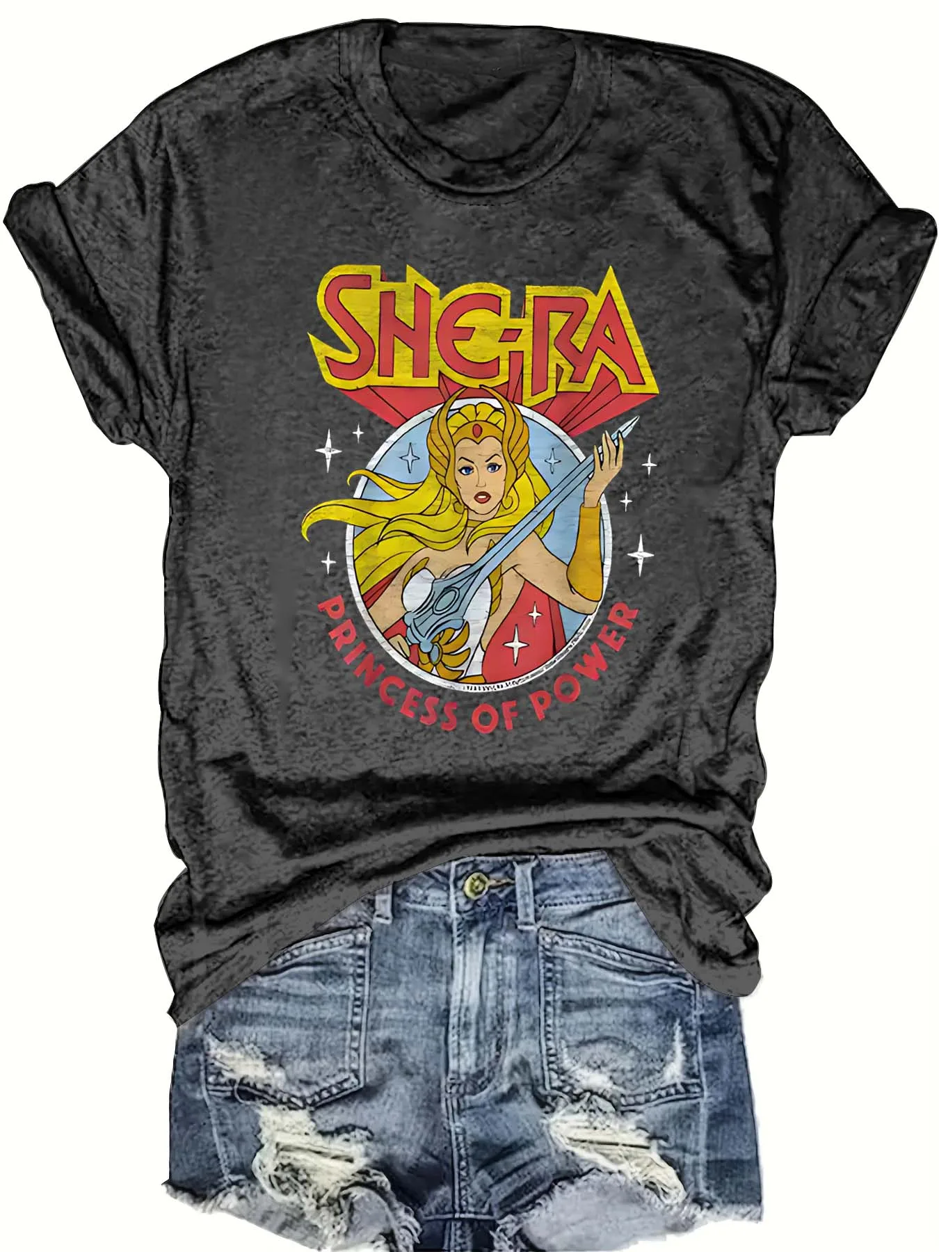 Plus Size - Women's White Short Sleeve T-Shirt, She-Ra Power Princess Print, Valkyrie, Nostalgic and Comfortable
Plus Size - Women's White Short Sleeve T-Shirt, She-Ra Power Princess Print, Valkyrie, Nostalgic and Comfortable
