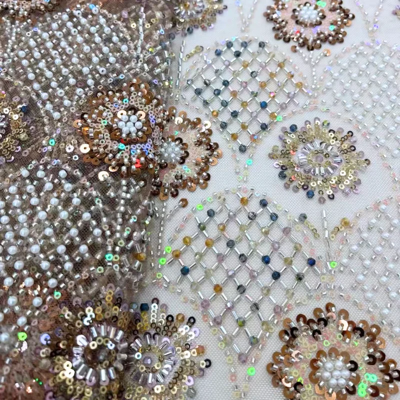 2026 High Quality Handmade Beaded Sequins Floral Embroidered Tulle Lace Fabric African Mesh For Wedding Dress Sewing 5 Yards
2026 High Quality Handmade Beaded Sequins Floral Embroidered Tulle Lace Fabric African Mesh For Wedding Dress Sewing 5 Yards