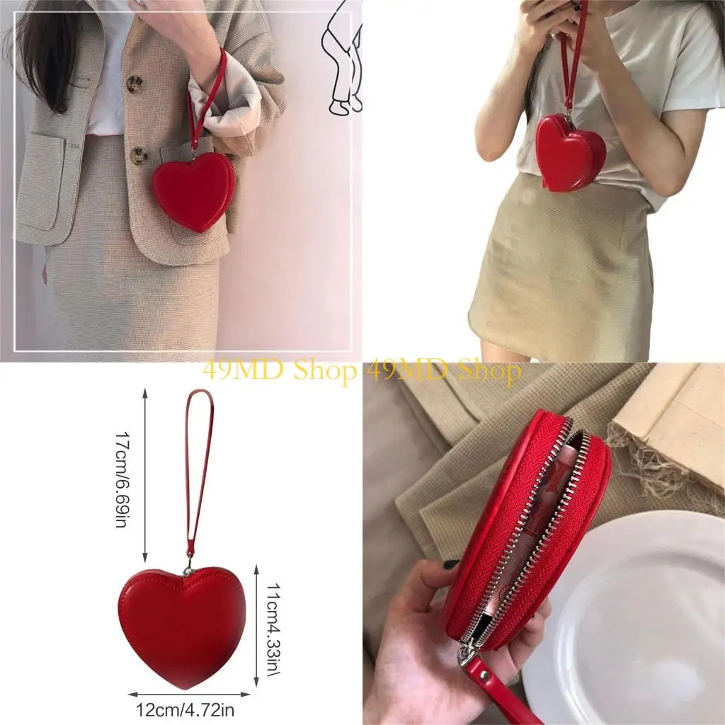 49MD Heart Shaped Coin Purse Card Holder Money Bag with Wrist Strap for Easy Storage and
49MD Heart Shaped Coin Purse Card Holder Money Bag with Wrist Strap for Easy Storage and