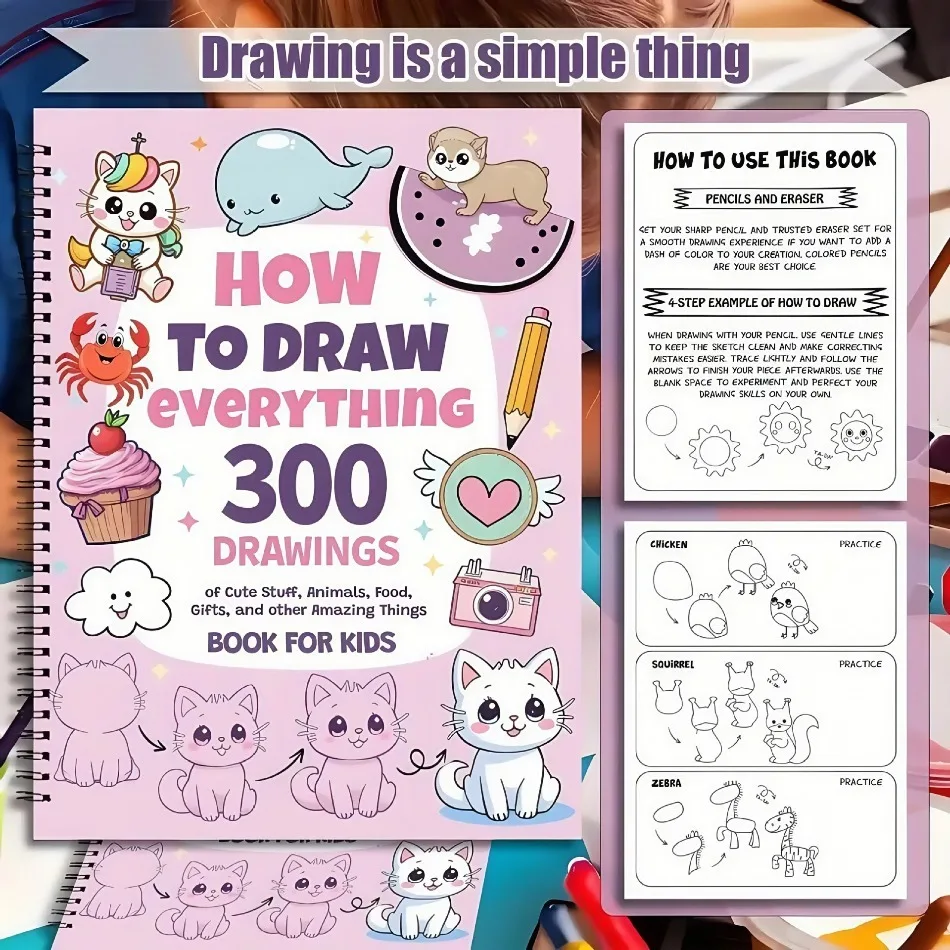 300 exquisite patterns, notebook puzzle drawing This pattern decomposition teaches you how to draw and depict lovely things.
300 exquisite patterns, notebook puzzle drawing This pattern decomposition teaches you how to draw and depict lovely things.