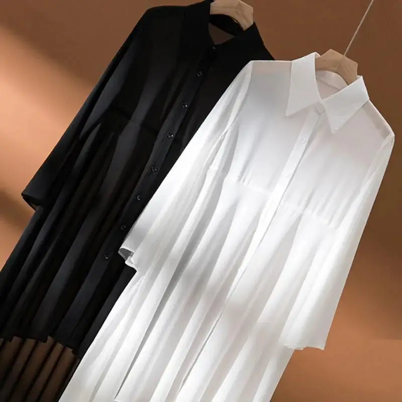 Polo Neck Shirt Women'S Dress Deep Sunscreen Blouse Shirt Long Sleeve Blouses Summer Beach Loose for Fine Woman Tops R29
Polo Neck Shirt Women'S Dress Deep Sunscreen Blouse Shirt Long Sleeve Blouses Summer Beach Loose for Fine Woman Tops R29