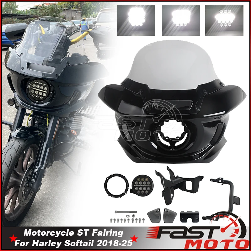 Лобовое стекло обтекателя мотоцикла для Harley Softail Street Bob FXBB FXBBS Standard FXST Low Rider S FXLRS LowRider FXLR 2018-2025 
Лобовое стекло обтекателя мотоцикла для Harley Softail Street Bob FXBB FXBBS Standard FXST Low Rider S FXLRS LowRider FXLR 2018-2025