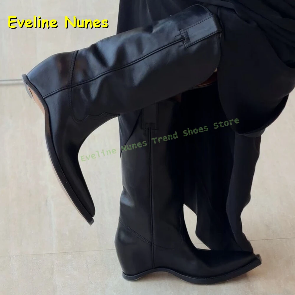 Women's Black Leather Western Cowboy Boots Pointed Toe Wedge Heel Knee High Cowgirl Boots for Party Festival 2026 Spring Newest
Women's Black Leather Western Cowboy Boots Pointed Toe Wedge Heel Knee High Cowgirl Boots for Party Festival 2026 Spring Newest