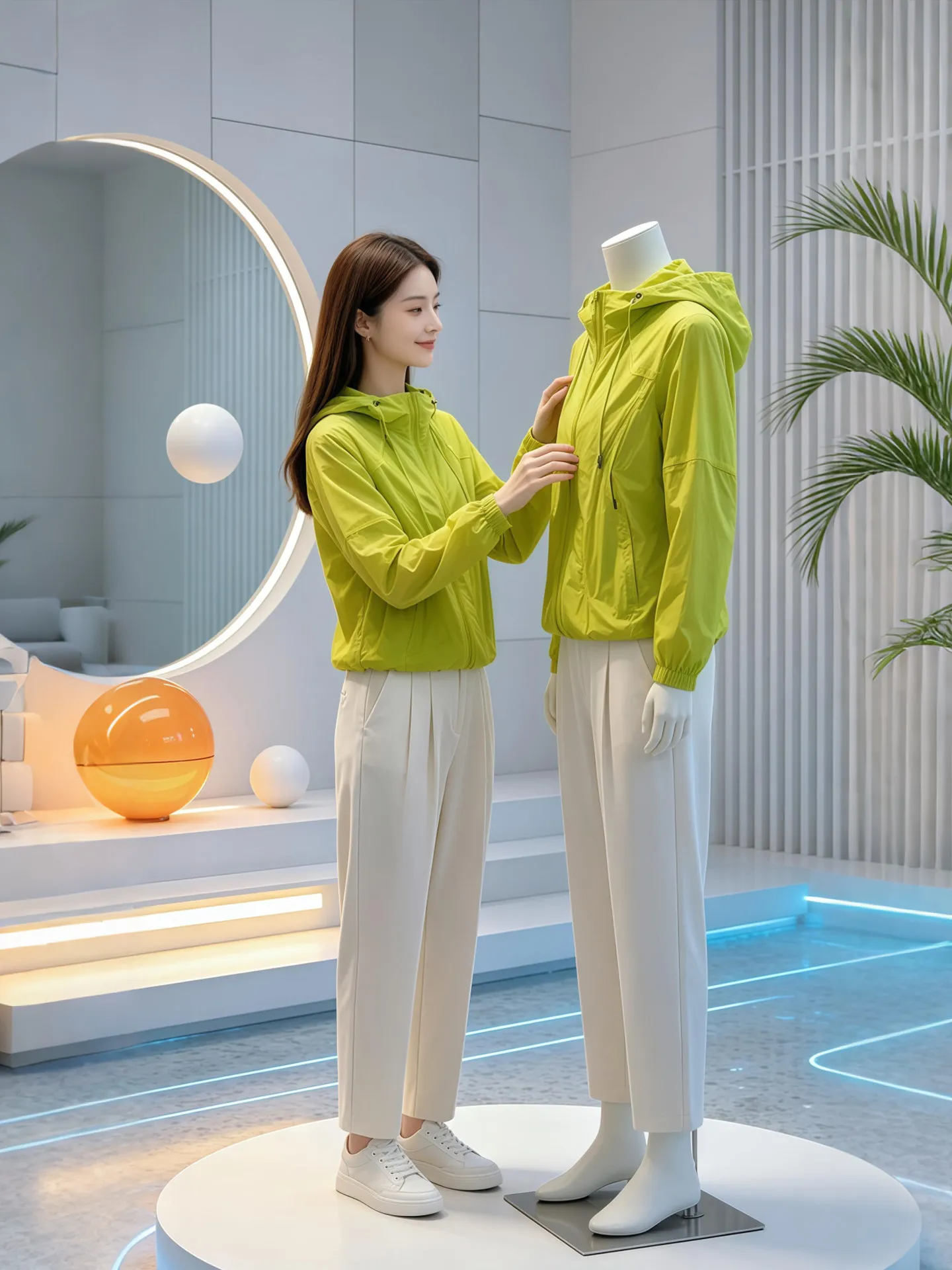 Women's Summer 2026 New Style Loose Fit Fluorescent Green Dopaamine Mesh Splice Short Outerwear with Hat Breathable Casual Coat
Women's Summer 2026 New Style Loose Fit Fluorescent Green Dopaamine Mesh Splice Short Outerwear with Hat Breathable Casual Coat