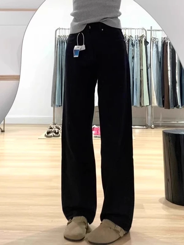 High Waist Straight Leg Black Denim Jeans for Women Pear Shape plus Size Spring Loose Hiding Hip Slimming Wide Leg Long Pants
High Waist Straight Leg Black Denim Jeans for Women Pear Shape plus Size Spring Loose Hiding Hip Slimming Wide Leg Long Pants