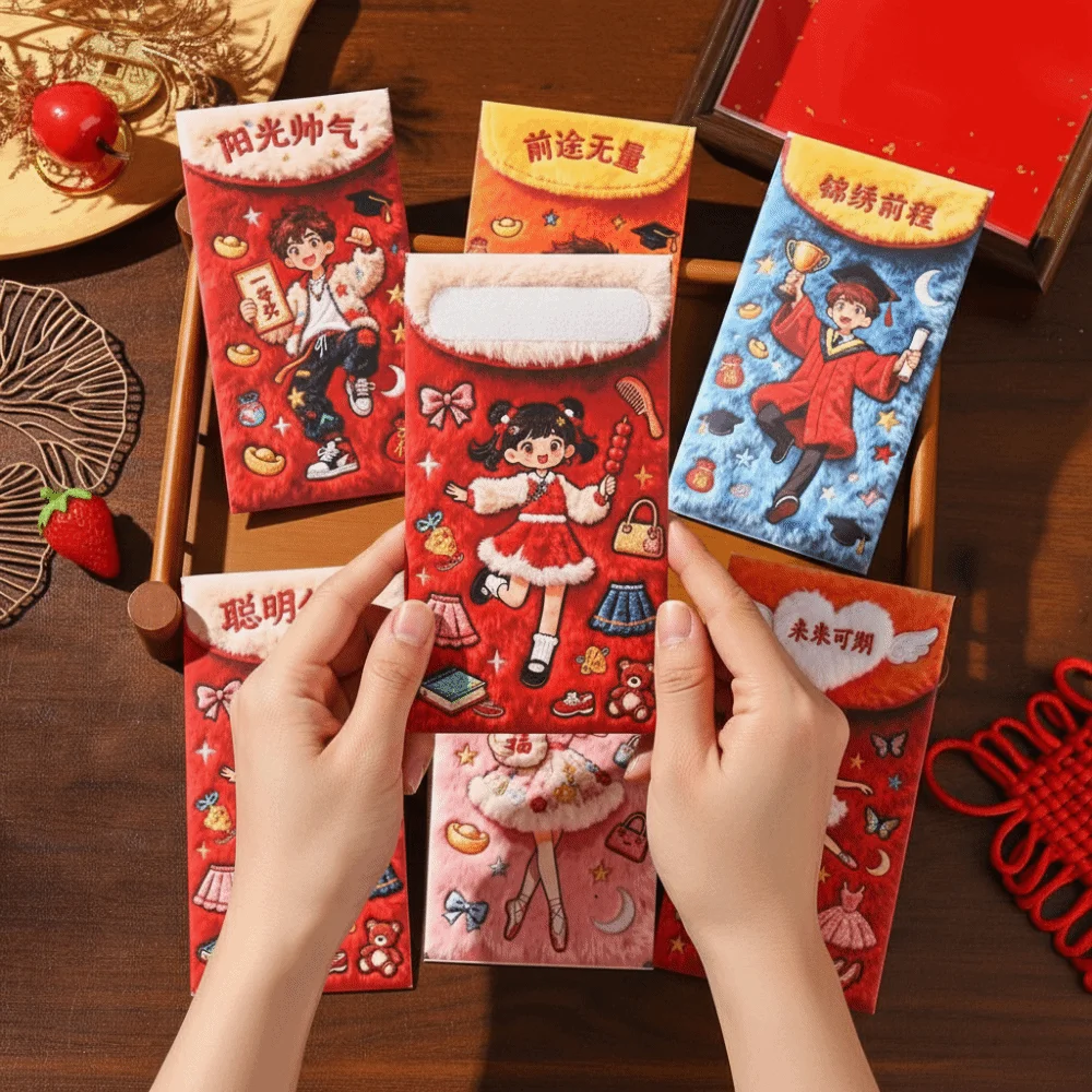 6 Pieces Paper 2026 Horse Year Red Envelope Flat Imitation Embroidery Spring Festival Envelopes Bless Words Chinese Style
6 Pieces Paper 2026 Horse Year Red Envelope Flat Imitation Embroidery Spring Festival Envelopes Bless Words Chinese Style